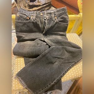 Vintage Levi’s black wash straight leg mid-rise jeans
